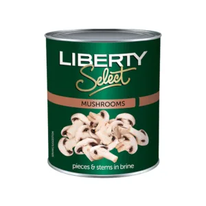 LIBERTY SELECT MUSHROOMS PIECES AND STEMS IN BRINE 2.84kg