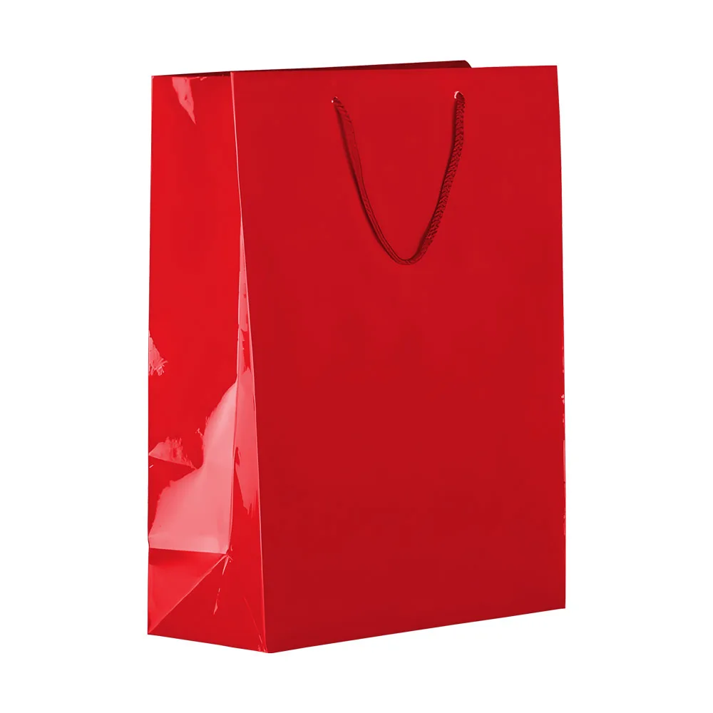 GIFT BAG RED 26+9x32
