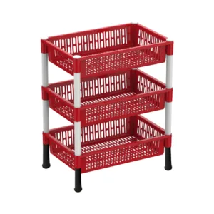 VEGETABLE RACK 3 TIER RECTANGULAR ASSORTED COLOURS