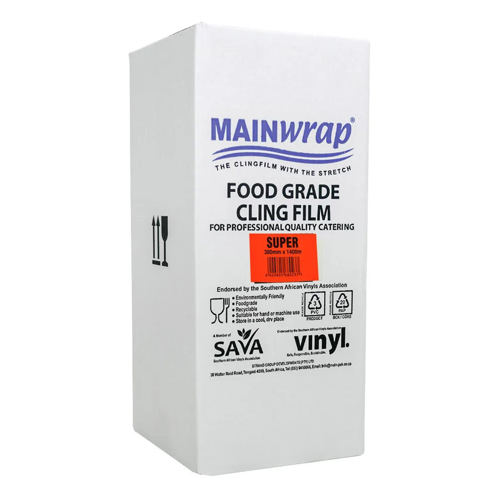 MAINWRAP CLING FILM FOOD GRADE SUPER 380mm x 1400mt x 14mic